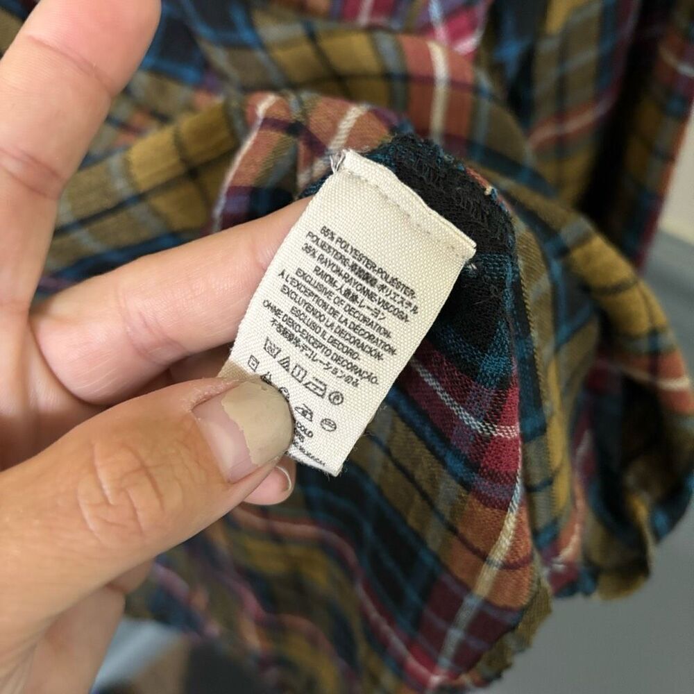 Free People Multicolor Plaid Button Down Shirt - Picture 4 of 5